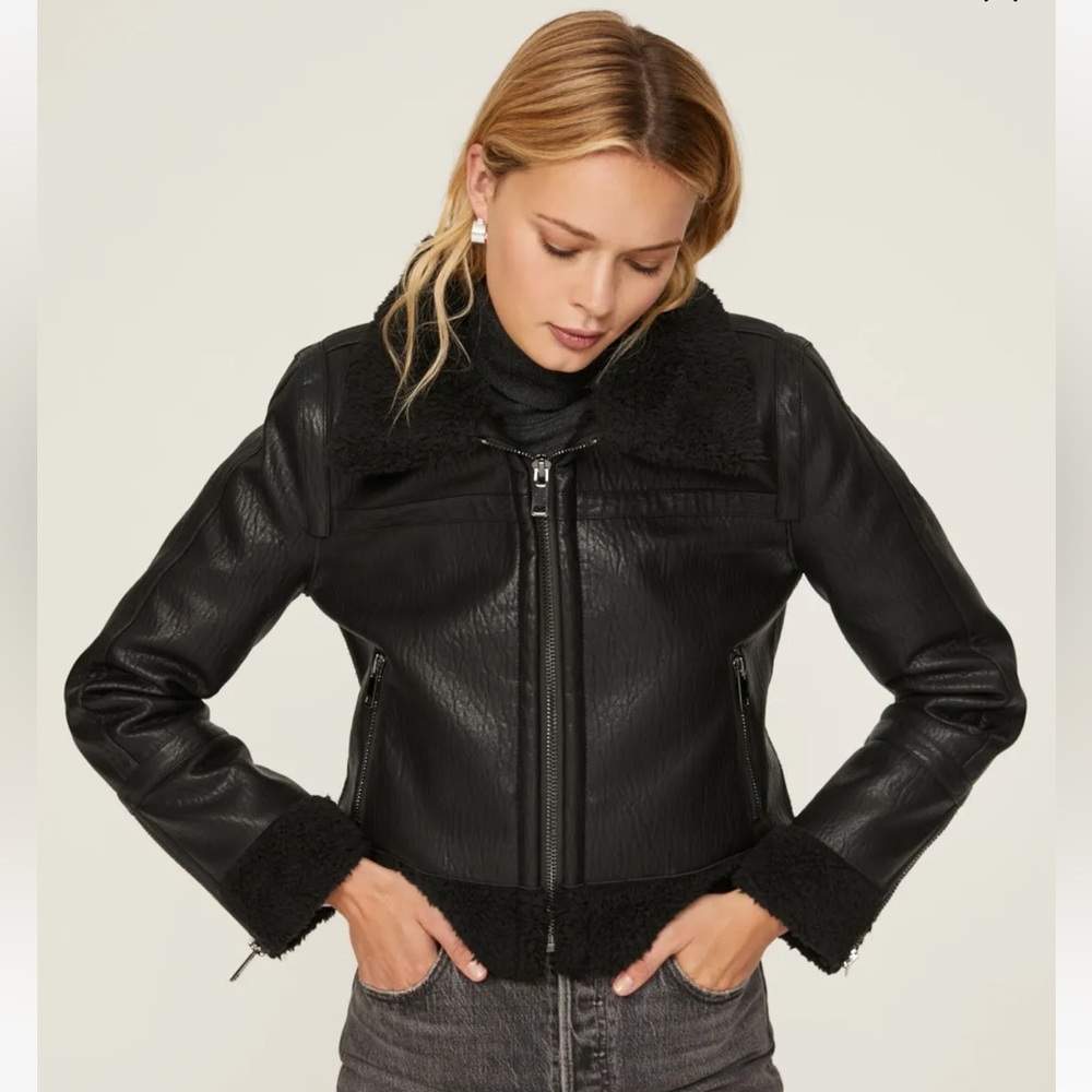 Unreal Fur Berlin Cropped Jacket in Black Size Medium